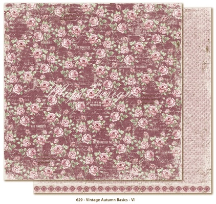 Двусторонний лист скрапбумаги от Maja Design - Vintage Autumn Basics no.VI, 30х30см