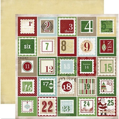Лист скрапбумаги Carta Bella Christmas Countdown, 30х30 см, двусторонняя