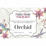Набор открыток для раскрашивания аква чернилами Orchid, ТМ Фабрика Декора