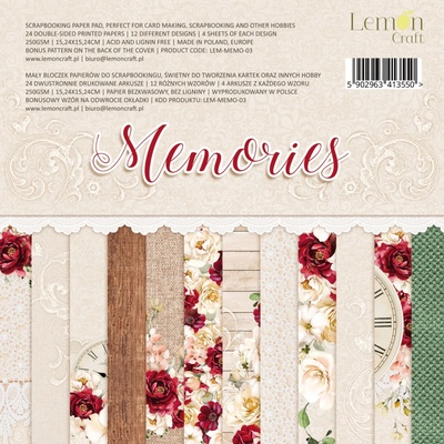 Набір паперу для скрапбукінгу Lemoncraft - Memories, 15х15 см