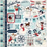 Набор наклеек Carta Bella - Snow Fun - Sticker  размер 30х30 см