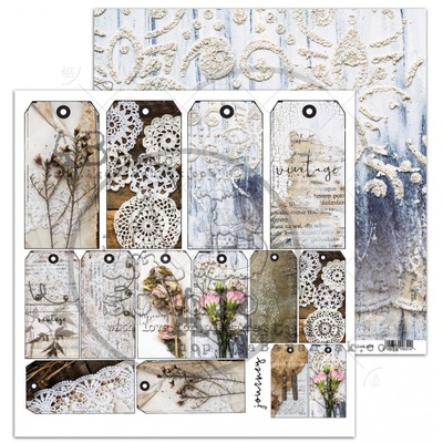Лист скрапбумаги от ABstudio - Scrapbooking paper "Rustical journey" sheet 3- A magical moment - 30х30см