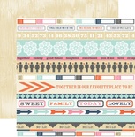 Лист двусторонней скрапбумаги Teresa Collins Designs - Family Stories - Noted, 30х30 см