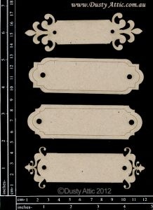 Чипборд от Dusty Attic - Name Plates №5, 4 шт.