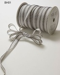 Лента GGRAIN/STITCHED EDGE, цвет WHITE/BLACK, ширина 9,5мм, длина 90см