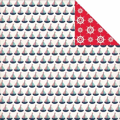 Лист скрапбумаги Carta Bella - Ahoy There - Sailboats, двусторонняя, 30х30 см