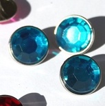 Набор брадсов Eyelet Outlet - Jewel Brads Blue, цвет голубой-аквамарин, 16 мм, 10 штук