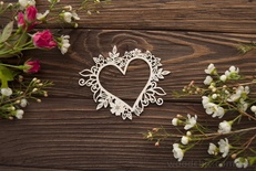 Чипборд от WOODchic - "Сердце растительное", 11х9 см