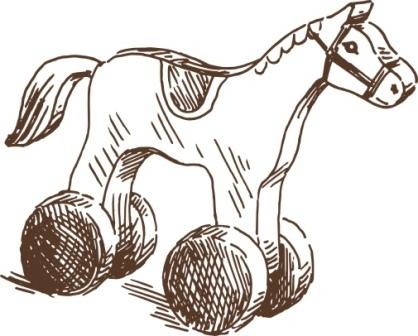 Акриловый штамп Stamp Rocking Horse, размер 3,5 * 4,4 см