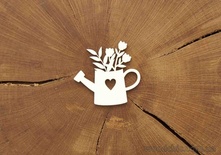 Чипборд от WOODchic - "Лейка с цветами 1", 6х6.2 см