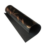 Отрез кожзама с тиснением  золотой фольгой Golden Feather Glossy black, 50см х 25см, ТМ Фабрика Декора