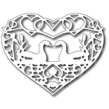 Лезвие Frantic Stamper - Precision Die - Swans in Love Heart
