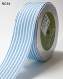 Лента LIGHT BLUE/WHITE STRIPES, цвет голубой светлый/белый, ширина 3,8см, длина 90 см