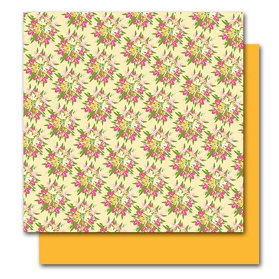 Двусторонний лист картона от American Crafts - Evelyn, Botanique, 30x30 см, 1 шт.