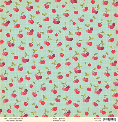 Лист двусторонней скрапбумаги от October Afternoon - “Farm Girl” Collection - Patchwork, 30х30