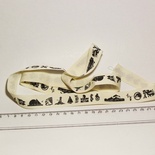 Лента от Thailand -  Black Print Cotton Ribbon Label String-25 Different Patterns, 1 метр