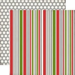 Лист скрапбумаги от Echo Park - Holiday Stripe, 30х30 см