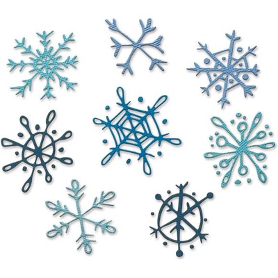 Ножи Снежинки от Sizzix Thinlits Dies By Tim Holtz - Scribbly Snowflakes, 8 шт.