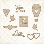Чипборд Blue Fern Studios - 2 Hearts Set