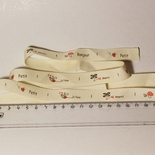 Лента от Thailand - Bee Flower Mushroom Beetle Print Cotton Ribbon Label String Red, 1 метр