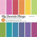 Набор бумаги My Favorite Things - Tiny Hearts Brights Paper Pack, размер 15х15 см, 24 листа.