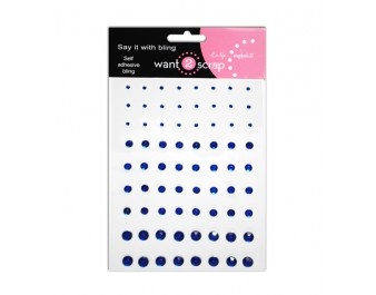 Кристаллы на клее Want2Scrap - Rhinestones - Royal Blue, 72 штуки
