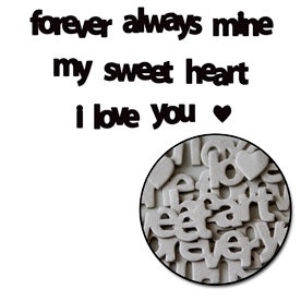 Высечки слова из чипборда от Maya Road - Chipboard Collection - Chipboard Mini Set - Love Words, 30 шт.