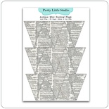 Бумажные украшения - Флажки "Antique Mini Bunting", цвет: черные буквы на белом фоне, 30 шт.