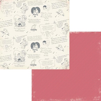 Лист двусторонней скрапбумаги Fancy Pants - Be.Loved Sentiments Paper, 30х30 см
