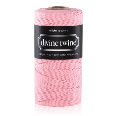 Хлопковый шнур от Divine Twine - light Pink Solid, 1 мм, цвет розовый, 1м