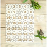 Чипборд ScrapBox - Набор чисел для рождественского календаря (advent calendar) Hi-323
