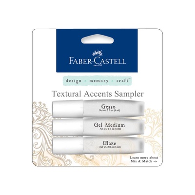 Набор мини - медиумов от Faber Castell - Mix & Match Textural Accents Sampler - Glaze, Gesso, Gel (глазурь, гессо, гель)