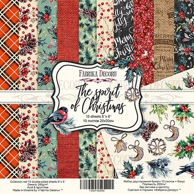 Набор скрапбумаги - The spirit of Christmas, 20x20 см, ТМ Фабрика Декора