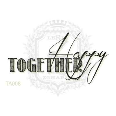 Акриловый штамп Lesia Zgharda TA008 Happy TOGETHER, размер 5.5х2.8 см