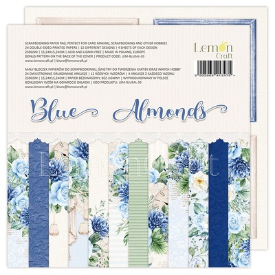 Набір паперу для скрапбукінгу Lemoncraft - Blue Almonds, 15х15 см