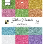 Набор кардстока DCWV Glitter Pastels Solid, 15х15 см, 24 листа, с глиттером