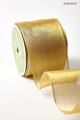 Широкая золотая металлизированная лента Gold Metallic, ширина - 64 мм, длина 90 см