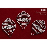 Чипборд Scrapiniec - Шарики Tinsel 02, 3 штуки