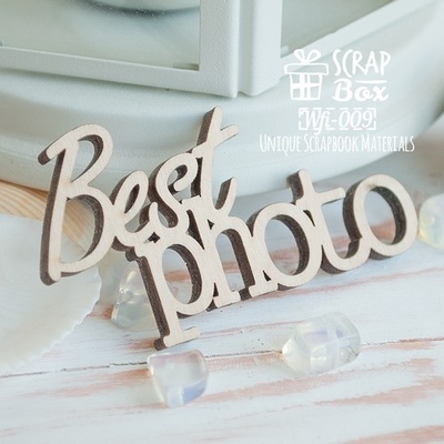 Деревянные фишки ScrapBox - Надпись BestPhoto Wfi-009