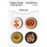 Скрапфишки набор 4шт Autumn botanical diary 518, ТМ Фабрика Декора.