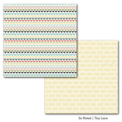 Лист двусторонней бумаги Carta Bella So Noted - Tiny Lace, размер 30х30 см
