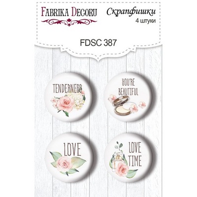 Набор скрапфишек 4шт Tenderness and love EN 387, ТМ Фабрика Декора