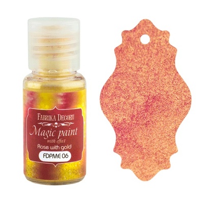 Сухая краска Magic paint with effect, цвет Роза с золотом, 15мл