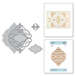 Ножи для вырубки от Spellbinders - Shapeabilities Marquise Diamond Pendant Etched Dies Vintage Treasures by Becca Feeken