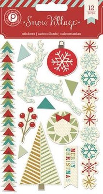 Набор наклеек от Pink Paislee - Snow Village Canvas Stickers