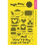 Силиконовый штамп от Waffle Flower - Stitched Cup of Tea Stamp Set