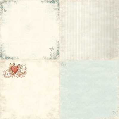 Лист односторонней бумаги от Pion Design - Forget me not - From my Heart II, 30х30