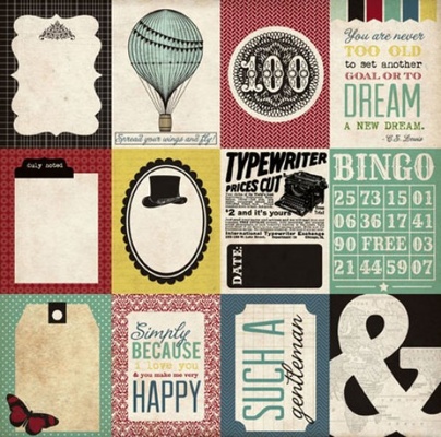 Лист скрапбумаги от Echo Park - JOURNALING CARDS - Times & Seasons 2