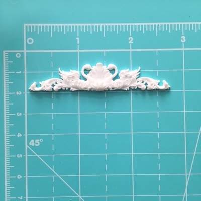 Пластиковое украшение Виньетка с лебедями от Е.В.A, 7x1,5см