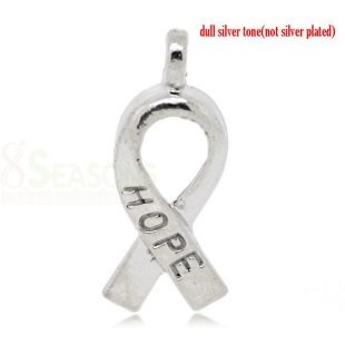 Металлическое украшение/подвеска  "Hope", 19мм x 8мм, серебро, 1 шт.